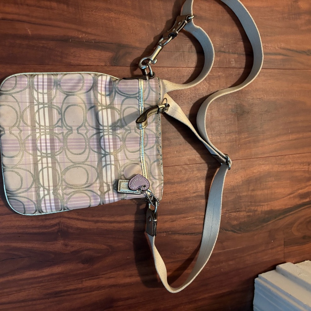 Coach Pastel Pink and Gray Crossbody Bag